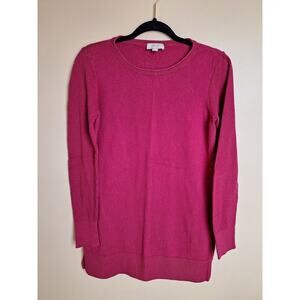 Loft Womans M Berry Wine Pullover Light Weight Crew Neck‎ Tunic Sweater